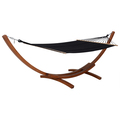 Deko Living Outdoor Cedar Wood Hammock with Black Textilene Fabric COP20208BLK